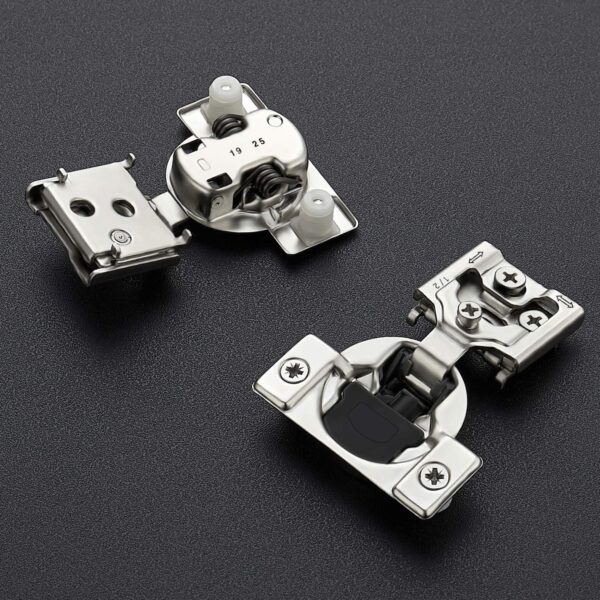 Ravinte 60 Pack (30 Pairs) 1/2 Inch Overlay Soft Close Hinges for Kitchen Cabinets - Satin Nickel Hidden Concealed Hinge, Stainless Steel, Self Closing