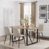 5 Piece Dining Table Set,Kitchen Dining Table Set for 4,Modern Rectangle Wooden Dining Table and Fabric Dining Chairs Set for 4 Ideal for Kitchen Dining Room