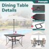 Pamapic 5-Piece Patio Dining Set, Outdoor Furniture with 4 Textilene Swivel Chairs, Outdoor Table and Chair Set for Garden, Backyard, Poolside, Deck, Beige