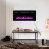 30" Electric Fireplace Wall Mounted Heater with Lifelike Flame Effect - 750W/1500W Energy Efficient, Easy Install Fireplace for Home, Apartment, Office (30 Inch, Black Frame)