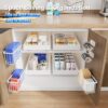 4 Pack Adhesive Cabinet Door Organizer, Lid Organizers Inside Cabinet Food Container/Tumbler Lid Organizer and Storage Cup Lids Holder for Kitchen & Bathroom Wall Mounted(White)