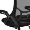 Flash Furniture Porter High Back Black Mesh Ergonomic Swivel Office Chair with Black Frame and Flip-up Arms