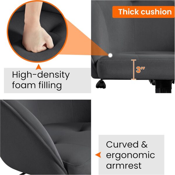 Yaheetech Office Chair Height Adjustable Mid Back Chair Swivel Large Seat Chairs Desk Chair Computer Chair on Wheels with Armrests