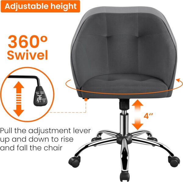 Yaheetech Office Chair Height Adjustable Mid Back Chair Swivel Large Seat Chairs Desk Chair Computer Chair on Wheels with Armrests