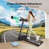 UREVO Smart Walking Pad Treadmill with Adjustable Desk, Foldable Treadmills with Incline, Folding Treadmill Desk, Walking Pad with Handle Bar, UREVO SmartCoach App, Remote Control, 265 Lbs Capacity