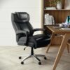Flash Furniture Hercules Series High-Back Swivel LeatherSoft Office Chair, Ergonomic Executive Chair with Headrest and Adjustable Height, Black