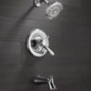 Delta Faucet Lahara 17 Series Dual-Function Tub and Shower Trim Kit with 5-Spray Touch-Clean Shower Head, Chrome T17438 (Valve Not Included)