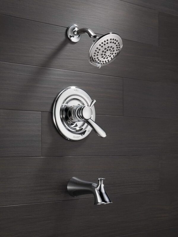 Delta Faucet Lahara 17 Series Dual-Function Tub and Shower Trim Kit with 5-Spray Touch-Clean Shower Head, Chrome T17438 (Valve Not Included)