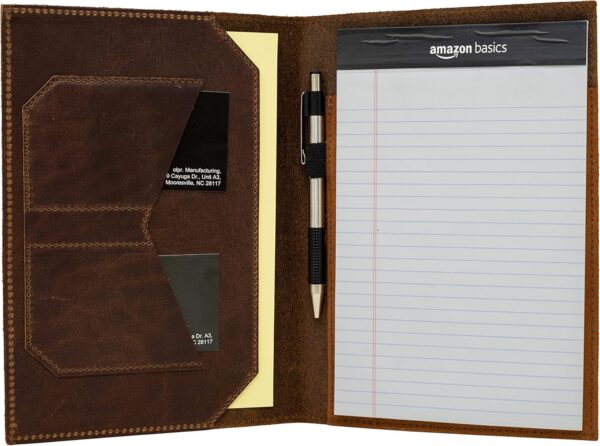 OleksynPrannyk Leather Notepad holder Legal Junior Notebook Padfolio Holder Business Gift