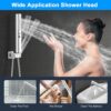 Shower Faucet Set, 12 Inch Polished Chrome Shower System, Wall Mounted Rain Shower Head with 2 in 1 Handheld Spray, Modern Square Shower Head Rainfall Shower Head System, Shower Valve Trim Kit
