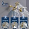 2 Handle Shower Faucet Set with Tub Spout Bathtub Shower Faucet Combo Set Shower System Complete Tub and Shower Trim Kit Brushed Gold Wall Mounted Shower Fixtures