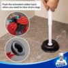 MR.SIGA Toilet Plunger with Holder, Heavy Duty Toilet Plunger and Holder Combo for Bathroom Cleaning, White
