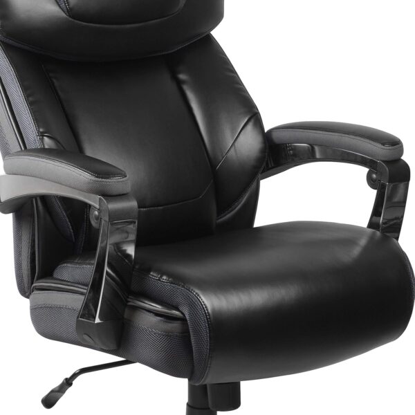 Flash Furniture Hercules Series High-Back Swivel LeatherSoft Office Chair, Ergonomic Executive Chair with Headrest and Adjustable Height, Black
