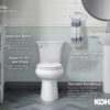 KOHLER K-25224-0 Highline Tall Two-Piece Elongated Toilet with Left-Hand Trip Lever, Elongated Toilet Bowl, 1.28 GPF, White