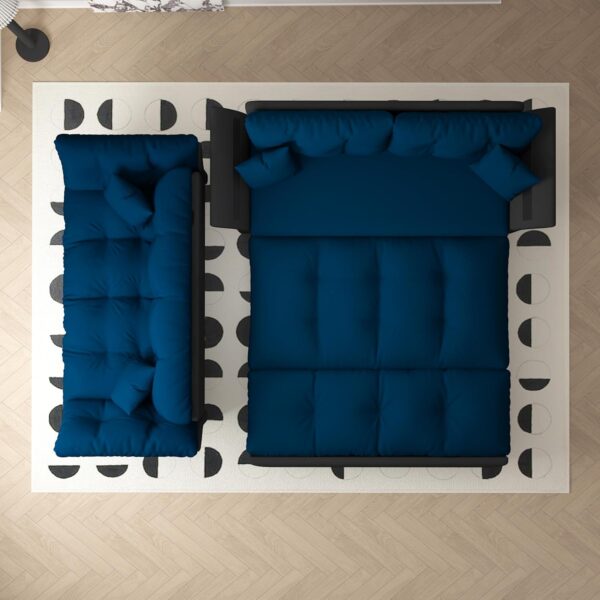 3 in 1 Convertible Sleeper Sofa Bed Queen Size - Modern Cloud Futon Loveseat Couch Pull Out Sofabed Lounge Chaise w/Thicked Cushions and 2 Throw Pillows for Living Room Office RV Small Places