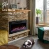 50 Inch Electric Fireplace Inserts, Quiet Wall Mounted Fireplace, Led Fireplace for Living Room, Recessed Electric Fireplace, Linear Fireplace, Logs & Crystal, 750/1500W