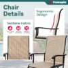 Pamapic 5-Piece Patio Dining Set, Outdoor Furniture with 4 Textilene Swivel Chairs, Outdoor Table and Chair Set for Garden, Backyard, Poolside, Deck, Beige