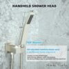 12 Inch Shower Faucet Set with Tub Spout Bathroom Shower System with 12 Inch Rain Shower head and Handheld Shower Head Set, Brushed Nickel