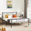 VECELO Queen Size Metal Platform Bed Frame with Headboard/Steel Slat Support/No Box Spring Needed/Easy Assembly