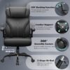 Office Chair, Ergonomic Big and Tall Computer Desk Chairs, Executive Breathable Leather Chair with Adjustable High Back Flip-up Armrests, Lumbar Support Swivel PC Chair with Rocking Function