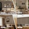 Wood Slat Wall Panels - 2 PCS Walnut Wood Veneer Acoustic Panels - 12.6" W x 94.5" L