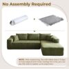 104" Modular Sectional Sofa Couch,L-Shape Upholstered Cloud Couch,Modern Minimalist Couches for Living Room,Free Combination Deep Seat Corner Couch, Sherpa/Right Facing Chaise,Green