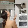 81YGcVNLjxL._AC_SL1500_.jpg Black Shower Faucet Set - High Pressure Shower Head and Handheld Shower System, Wall Mounted 6 Inches Rain Shower Head with Slide Bar Shower Fixtures (Valve and Trim Kit Included), Matte Black