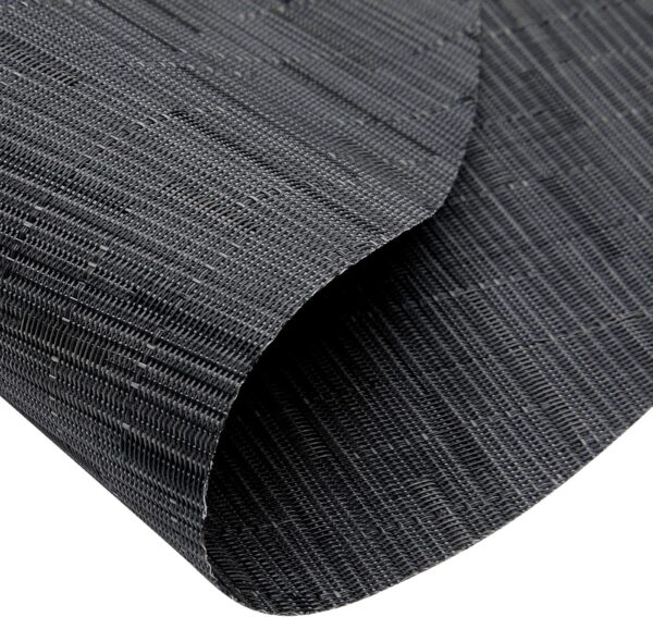 SHACOS Large Size Wedge Placemats with Centerpiece Round Mat Set of 5 Round Table Place Mats Washable Dining Table Placemats Reversible Durable, Black Gray