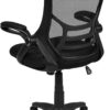 Flash Furniture Porter High Back Black Mesh Ergonomic Swivel Office Chair with Black Frame and Flip-up Arms