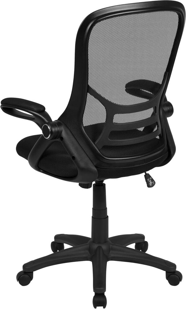 Flash Furniture Porter High Back Black Mesh Ergonomic Swivel Office Chair with Black Frame and Flip-up Arms