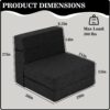 Folding Sofa Bed, 7 inch Memory Foam Floor Couch, Convertible Sleeper Foldable Mattress Futon Sofa for Living Room/Home Office/Guest Beds/Apartment/Upstairs Loft, New Dark Gray, Single