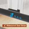 Shower Doors for Bath Tub Modern 60" W x 58" H Shower Glass Door Bath Tub Doors Glass Sliding with 1/4" (6mm) SGCC Tempered Glass and Stainless Steel Handle for Bathroom, Matte Black