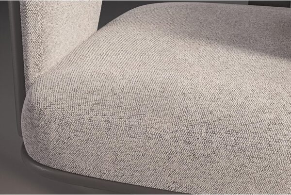 Realspace® Modern Comfort Picali Bouclé Fabric/Vegan Leather Low-Back Task Office Chair, White Stone/Gray/Brushed Nickel, BIFMA Compliant