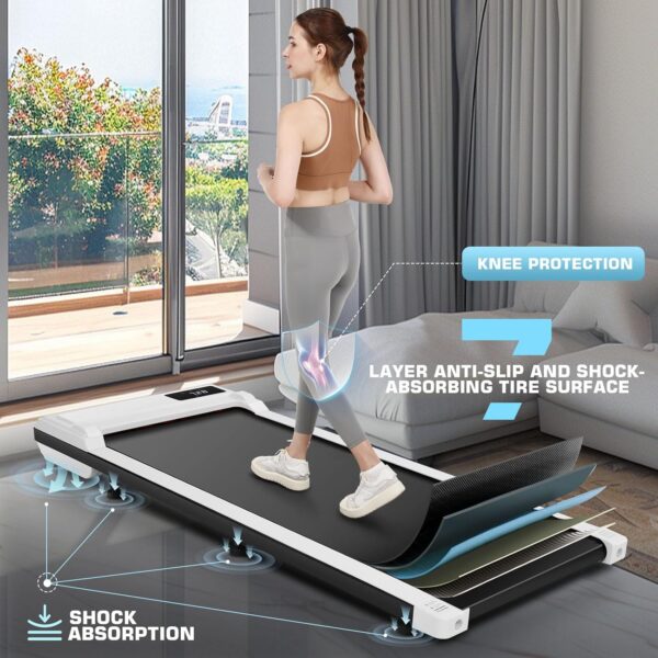 ANCHEER Walking Pad Under Desk Treadmill, 3 in 1 Portable Folding Treadmills for Home 300 lbs Weight Capacity, 2.5HP Quiet Compact Walking Jogging Running Machine with Remote Control and LED Display