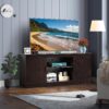YITAHOME TV Stands for TV up to 65 Inch, Farmhouse Entertainment Center with Double Barn Doors & Storage Cabinets, Rustic TV Cabinet Media Console Table for Living Room, 59 Inches, Espresso