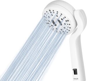 Waterpik Transform Pivoting RV Shower Head with Ultra-Flexible Hose and Pause Switch, Great for Campers, Trailers, Boats, 5-Mode with High Pressure Sprays, White, PHR-551E