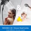 Black Shower Head with Handheld: 2-in-1 Shower Head High Pressure with Rainfall Showerhead Handheld Showerheads Detachable Shower Heads with Hose 2.5GPM Double Shower Head Dual Shower Heads Cambo