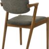 Coaster Home Furnishings - Malone - Set of 2 Fabric & Wood Arm Chairs - Armrests, Open Back, Padded Backrest and Seat - Mid-Century Modern - Dining Room and Kitchen - Brown and Dark Walnut - 105352