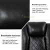 A Ainehome Power Recliner Set, Leather Sectional Sofa Set for Living Room, Home Theater, with LED Lights, Cup Holder, Hide-Away Storage(B-Black,3pcs Sofa Set)