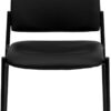 Flash Furniture Tania Comfort Vinyl Upholstered Stackable Side Reception Chair with Padded Seat, Modern Stackable Chair for Living Room/Office, Black