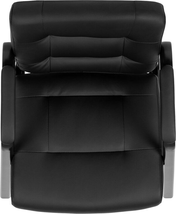 Flash Furniture Darwin Flash Fundamentals LeatherSoft Executive Reception Chair, Modern Tufted Lounge Chair for Living Room or Office, Black