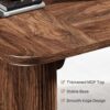 Tribesigns Wood Office Desk, 62-Inch Modern Executive Desk, Large Aesthetic Computer Work Desk with Double Pedestal, Workstation for Home Office (Brown)