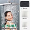 13-Inch Shower Heads with Multi-Function Handheld Sprayer Combo, 3-Way Metal Extended Diverter with Holder and Metal Adjustable Curved Shower Extension Arm, Extra Long Hose Brushed Nickel
