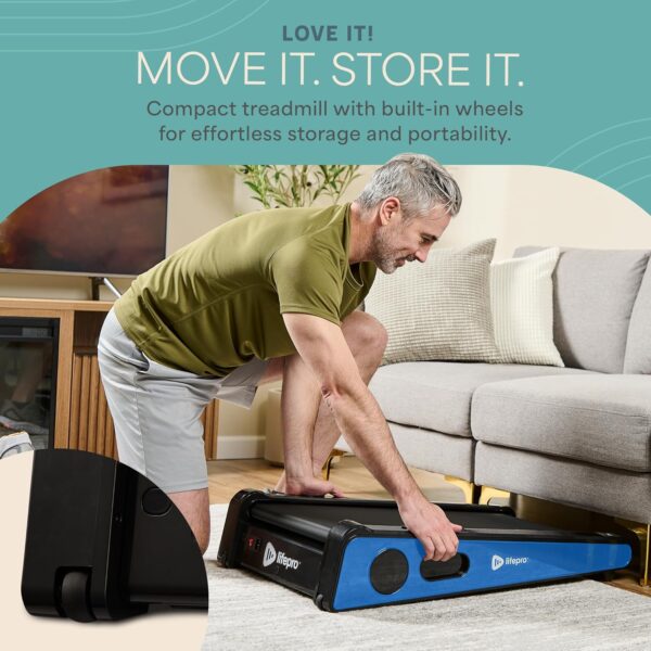 Lifepro Smallest Portable 30in Small Mini Walking Pad Treadmill Installation Free, Adjustable Incline, Under Desk Work Compact Treadmills for Home/Office - Max Load 220Lbs & Speed 3MPH