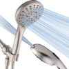 81cG4uVhFL._AC_SL1500_.jpg BRIGHT SHOWERS High Pressure Shower Head with Handheld, 9 Spray Settings Showerhead Built in Power Wash to Clean Tub and Pets, Extra Long 69" Hose, Adjustable Bracket, Brushed Nickel