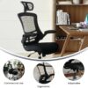 Flash Furniture Kelista High-Back Swivel Office Chair with Adjustable Lumbar Support and Seat Height, Ergonomic Mesh Desk Chair, Black