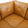 L Shaped Couch Modern Couches for Living Room Faux Leather 3 Pieces Modular Sectional Sofa with Storage Ottoman and Back Cushions for Reception Room and Apartment, Ginger