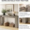 LITTLE TREE 70.9-Inch Long Entryway Table, Farmhouse Sofa Console Table for Living Room, Entryway, Hallway, Grey