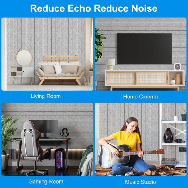 12 Pack Sound Proof Foam Panels for Walls 12"x12"x0.4'', Self Adhesive Soundproof Wall Panels, High Density Acoustic Foam Panels is Widely Used for Acoustic Treatment In Various Spaces(Gray)