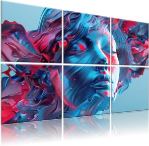6 Pack Art Acoustic Panels Sound Proof Foam for Walls, 72X48 Inches Decorative Sound Absorbing Panels for Bedroom, Adhesive Included, Statues